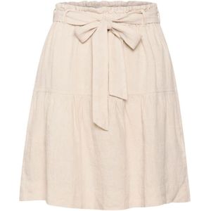 Part Two, Feminine Rok met Elastische Tailleband en Strik Beige, Dames, Maat:L