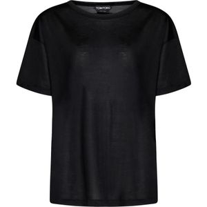 Tom Ford, Tops, Dames, Zwart, S/M, Vrouwen s kleding t-shirts Polos Black Ss 23