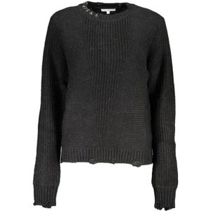 Patrizia Pepe, Truien, Dames, Zwart, S, Polyester, Sweater met Contrastdetails