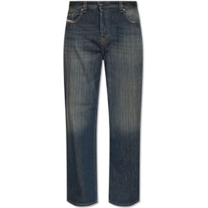 Diesel, Loszittende jeans 2001 D-Macro L.30 Blauw, Heren, Maat:W34 L30