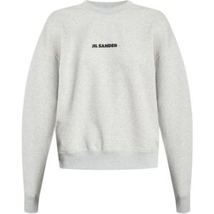 Jil Sander, Sweatshirt met logo Grijs, Dames, Maat:M