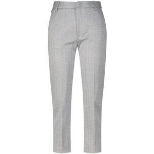 Dondup, Broeken, Dames, Grijs, W25, Slim Fit Gestreepte Broek