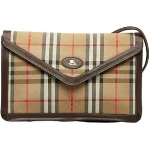 Burberry Vintage, Pre-owned, Dames, Bruin, ONE Size, Leer, Pre-owned Leather clutches
