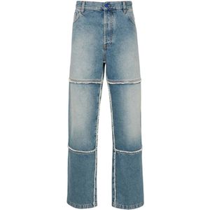 Marcelo Burlon, Jeans, Heren, Blauw, W30, Katoen, Steen Straight Leg Jeans