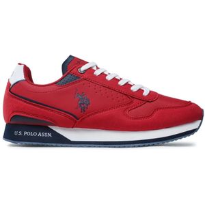 U.s. Polo Assn., Rode Bimateriaal Sneakers Rood, Heren, Maat:42 EU