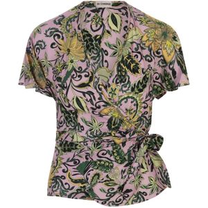 Diane Von Furstenberg, Blouses & Shirts, Dames, Veelkleurig, S, Satijn, Omkeerbare Garden Paisley Top