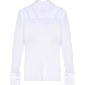 D.Exterior, Blouses & Shirts, Dames, Wit, S, Katoen, Witte Mesh Blouse Stretch Design