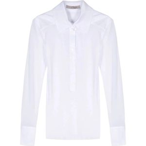 D.Exterior, Blouses & Shirts, Dames, Wit, M, Katoen, Witte Mesh Blouse Stretch Design