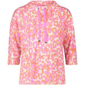 Betty Barclay, Sweatshirts & Hoodies, Dames, Veelkleurig, XL, Sweatshirt met dierenprint en glitterstenen
