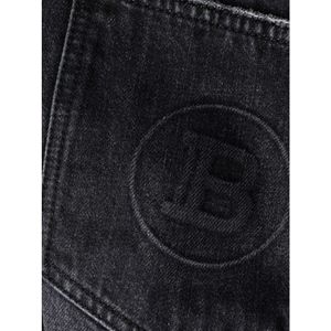 Balmain, Jeans, Dames, Zwart, L, Katoen, Zwarte Straight Low-Rise Boyfriend Jeans