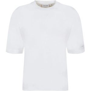 Calvin Klein, Tops, Dames, Wit, M, Katoen, Wit Organisch Katoenen T-Shirt