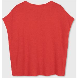 10Days, Truien, Dames, Rood, M, Polyester, Poppy Red Dun Gebreide Trui