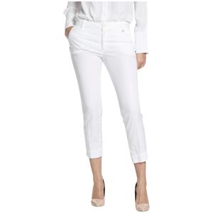 Mason's, Broeken, Dames, Wit, S, Curvy Chino Broek in Stretch Tencel