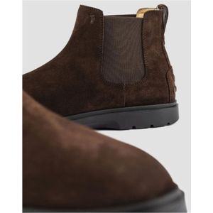 Tod's, Schoenen, Heren, Bruin, 42 1/2 EU, Suède, Bruine Suède Chelsea Laarzen