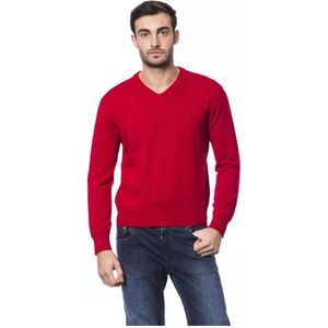 Billionaire, Rode Geborduurde Merinowollen Trui Rood, Heren, Maat:2XL