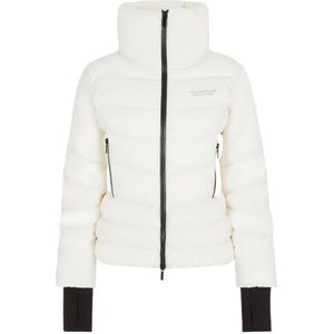 Armani Exchange, Verhoog je stijl met de elegante Armani Exchange Bomber Wit, Dames, Maat:L