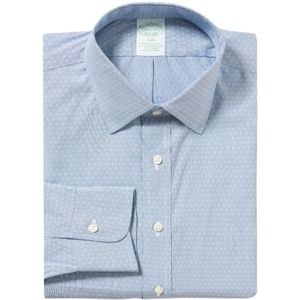 Brooks Brothers, Overhemden, Heren, Blauw, L, Katoen, Blauw Slim Fit Non-Iron Stretch Katoenen Overhemd met Ainsley Kraag