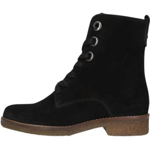 Gabor, Schoenen, Dames, Zwart, 35 1/2 EU, Suède, Zwarte Suède Veterboots Comfort Collectie