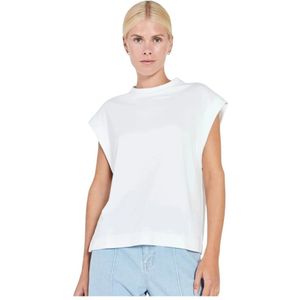 Norr, Tops, Dames, Wit, L, Polyester, Ronde Hals Modal Polyester Top
