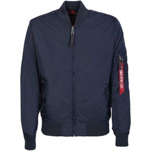 Alpha Industries, Bomber Jassen Blauw, Heren, Maat:S