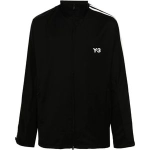 Y-3, Jassen, Heren, Zwart, XL, Wol, Zwart-witte modejas