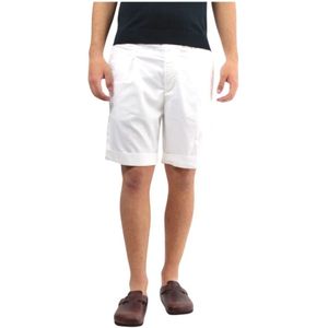 40Weft, Korte broeken, Heren, Wit, S, Katoen, Witte Bermuda Shorts Comfort Fit Mike