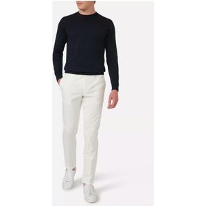 Oscar Jacobson, Broeken, Heren, Wit, 2Xl, Slim Fit Chino met Verstelbare Taille