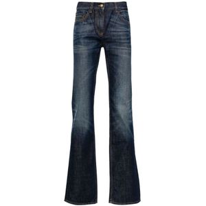 Palm Angels, Flared Jeans Blauw, Dames, Maat:W28