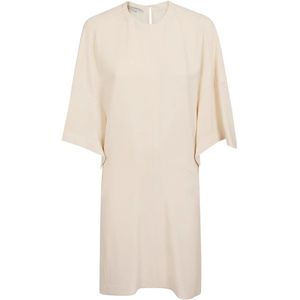 Stella McCartney, Grijze Jurken Ss 24 Damesmode Beige, Dames, Maat:M