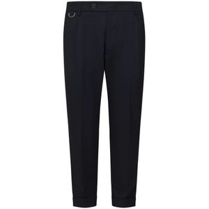 Low Brand, Broeken, Heren, Blauw, W38, Wol, Blauwe Wol Slim-Fit Broek