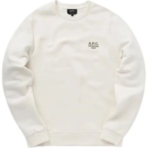 A.p.c., Sweatshirts & Hoodies, Heren, Wit, S, Witte Sweatshirt met Geborduurd Logo