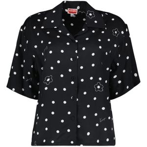 Kenzo, Bloemenprint Hawaiiaans Overhemd Zwart, Dames, Maat:S
