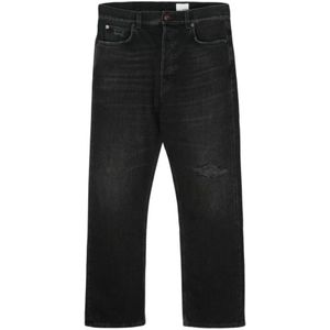Haikure, Zwarte Distressed Denim Jeans Zwart, Heren, Maat:W34