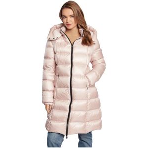 RefrigiWear, Jassen, Dames, Roze, XS, Winter Lange Gewatteerde Jas met Afneembare Capuchon