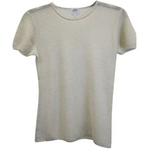 Armani Pre-owned, Pre-owned, Dames, Beige, M, Pre-owned Cashmere tops