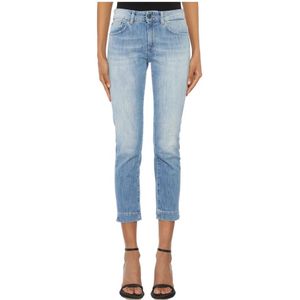 Dondup, Jeans, Dames, Blauw, W27, Denim, Rose Cropped Denim Jeans