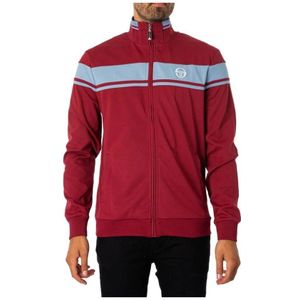 Sergio Tacchini, Retro Trainingsjack met Trechterhals en Ritssluiting Rood, Heren, Maat:S