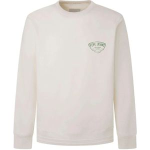 Pepe Jeans, Truien, Heren, Wit, M, Katoen, Zachte Katoenen Sweatshirt met Logoprint