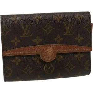 Louis Vuitton Vintage, Pre-owned, Dames, Bruin, ONE Size, Tweed, Tweedehands Bruin Canvas Louis Vuitton Tote Tas