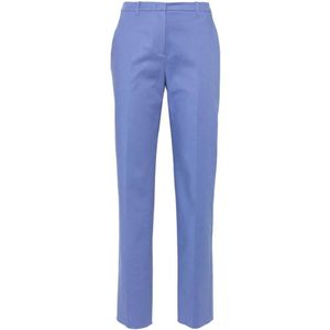 Emporio Armani, Broeken, Dames, Blauw, M, Katoen, Blauwe Slim Fit Maatwerk Broek