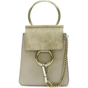 Chloé Pre-owned, Pre-owned, Dames, Grijs, ONE Size, Leer, Pre-owned Suede shoulder-bags