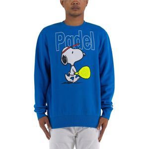 MC2 Saint Barth, Sweatshirts & Hoodies, Heren, Blauw, M, Katoen, Snoopy Padel Lover Sweatshirt