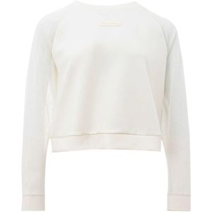 Armani Exchange, Sweatshirts & Hoodies, Dames, Wit, S, Klassieke Witte Polyamide Sweater