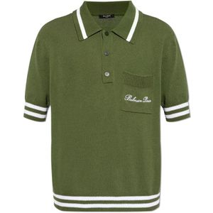 Balmain, Tops, Heren, Groen, 2Xl, Katoen, Polo shirt met zak