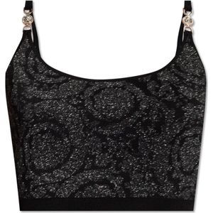 Versace, Embellished tank top Zwart, Dames, Maat:S