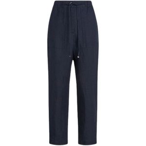 Tommy Hilfiger, Linnen Boyfriend Broek Blauw, Dames, Maat:XS