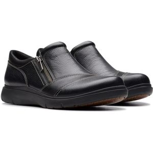 Clarks, Schoenen, Dames, Zwart, 37 EU, Leer, Comfortabele leren loafer in zwart