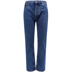 Palm Angels, Blauwe Straight Leg Jeans Blauw, Heren, Maat:W32