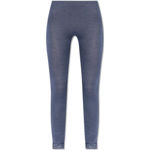 Hanro, Leggings met kanten afwerking Blauw, Dames, Maat:XS