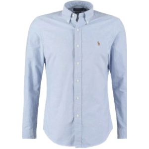 Ralph Lauren, Overhemden, Heren, Blauw, M, Katoen, Slim Oxford Overhemd - Blauw